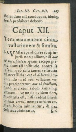 Caput XII. Temperamentum circa vastationem & similia.
