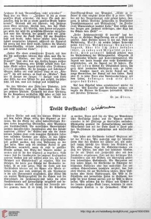 N.F. 10.1930: Treibt Dorfkunde!