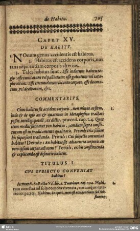 Caput XV. De Habitu