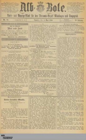 Alb-Bote : Rundschau von der Alb : Münsinger Kreiszeitung : Heimatblatt der Alb