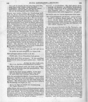 Shakespeare, W.: The first edition of the tragedy of Hamlet. Printed for N. L. (N. Ling) and J. Trundell. Leipzig: Fleischer 1825