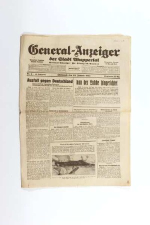 General-Anzeiger der Stadt Wuppertal - General-Anzeiger für Elberfeld und Barmen
