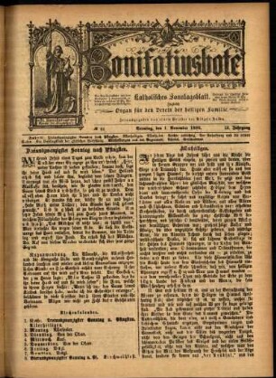 Erste Ausgabe vom Sonntag, den 01. November 1896.