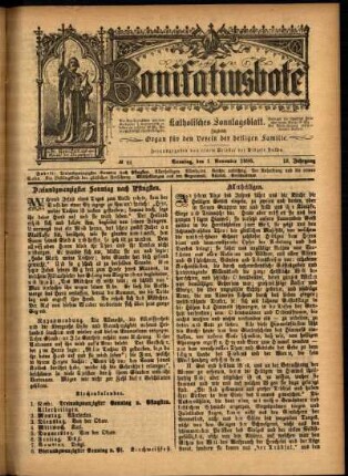 Erste Ausgabe vom Sonntag, den 01. November 1896.