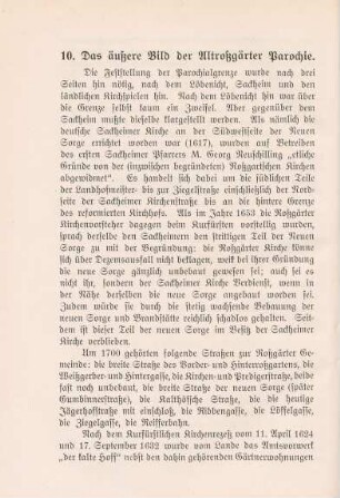 10. Das äußere Bild der Altroßgärter Parochie