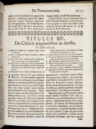 Titulus XIV. De Clericis pugnantibus in duello. - Titulus XX. De Crimine falsi.