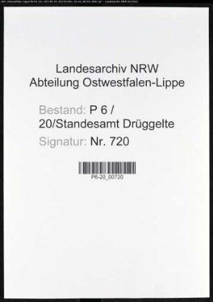Heiratsregister Standesamt Drüggelte