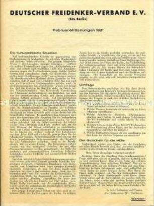 Mitteilungsblatt des Deutschen Freidenker-Verbands