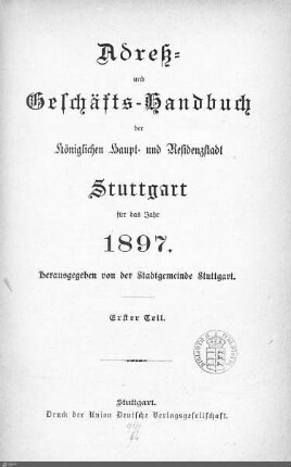 1897: Stuttgarter Adressbücher, 1897