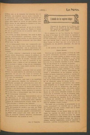 Llamado de las mujeres belgas : Llamado de las mujeres de la Bélgica ocupada, a las mujeres de los países neutrales, contra las deportaciones y el trabajo forzado de los civiles belgas.