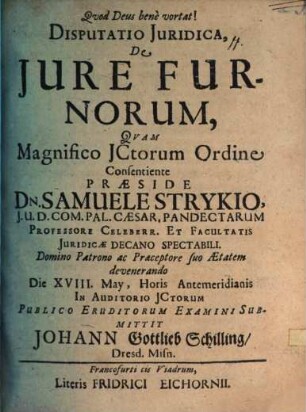 Disp. sol. de iure furnorum