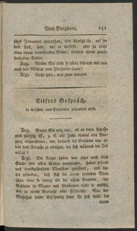 Eilftes Gespräch, in welchem vom Purgieren gehandelt wird