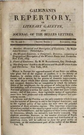 Galignani's repertory or literary gazette and journal of the belles lettres. 7. 1819