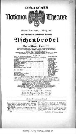 Aschenbrödel oder Der gläserne Pantoffel
