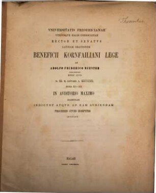 Theocriti Fistula seu , cum Holoboli rhetoris scholiis, edidit Theodorus Bergk : Programm.