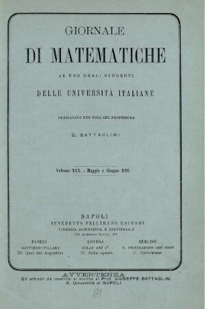 Volume XXX. - Maggio e Giugno 1892.