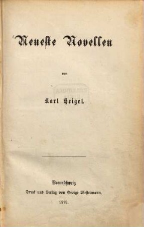 Neueste Novellen
