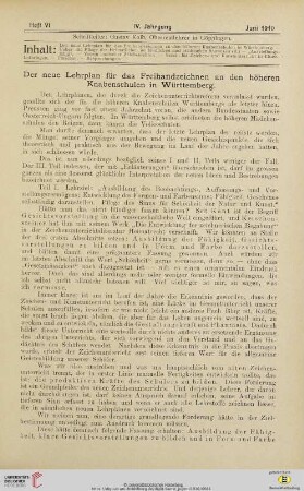 4: Der neue Lehrplan für das Freihandzeichnen an den höheren Knabenschulen in Württemberg