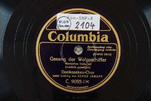 Gesang der Wolgaschiffer : russisches Volkslied