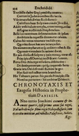 Chronotaxis Et Exegesis Historica in Prophetiam Danielis.