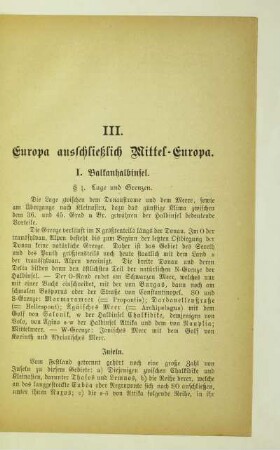 III. Europa ausschließlich Mittel-Europa