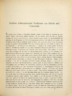 Luthers reformatorische Verdienste um Schule und Unterricht