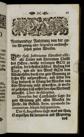 Nothwendige Anleitung von der guten Meynung aller folgenden verdienstlichen guten Wercken