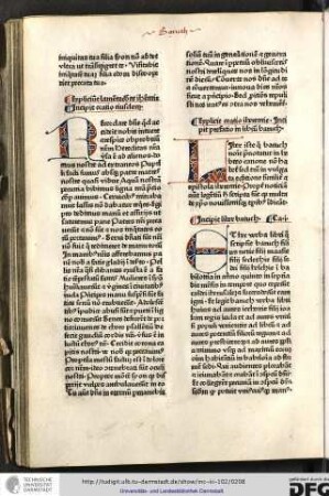 Incipit liber Baruch, capitulum i
