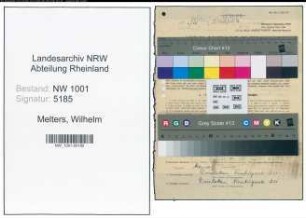 Entnazifizierung Wilhelm Melters, geb. 02.03.1878 (Kaufmann)