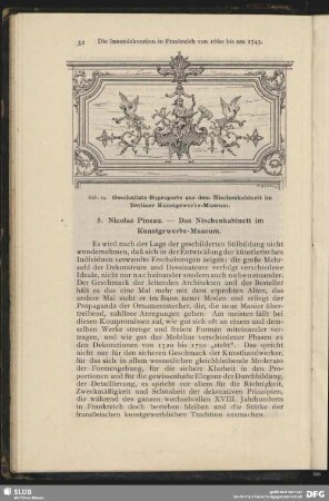 Geschnitzte Supraporte aus dem Nischenkabinett im Berliner Kunstgewerbe-Museum