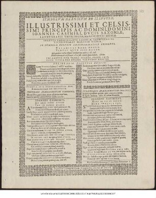 Symbolum Heroicum Et Illustre, Illustrissimi Et Celsissimi Principis Ac Domini, Domini Joannis Casimiri, Ducis Saxoniae, Landtgravii Thuringiae, Marchionis Misniae