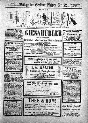 Beilage der Berliner Wespen Nr. 52