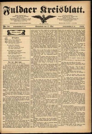 Zweite Ausgabe vom Samstag, den 17. Mai 1902.