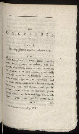 Cap. I. De digestione leuiter adumbrata.