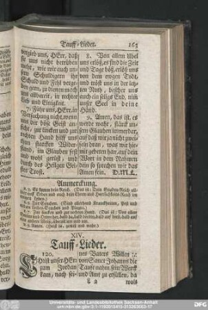 XIV. Tauff-Lieder.