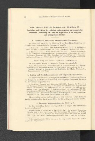 a. Prüfung und Beschaffung meteorologischer Instrumente.
