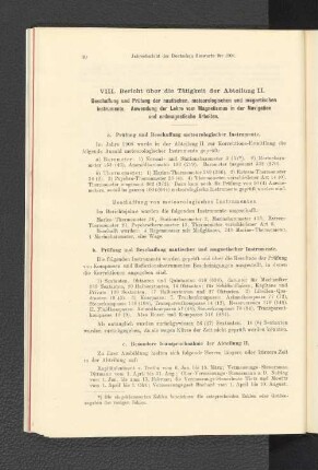a. Prüfung und Beschaffung meteorologischer Instrumente.