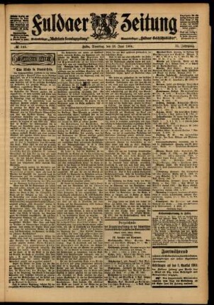 Zweite Ausgabe vom Dienstag, den 28. Juni 1904.