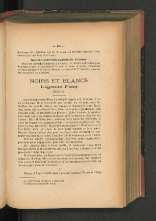 Noirs et Blans. Légende Fang. (Suite) 1.