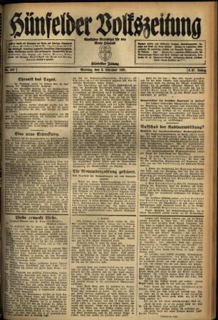 Ausgabe vom Montag, den 03. Oktober 1921.
