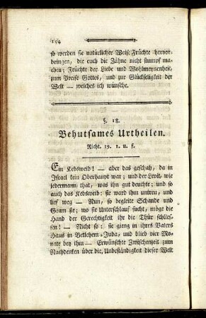 §. 18. Behutsames Urtheilen.