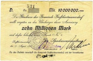 Zehn Millionen Mark