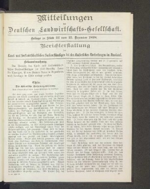 Beilage zu Stück 23 vom 25. Dezember 1898.
