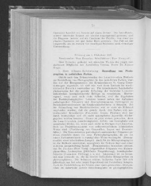 Sitzung am 1. Oktober 1907.