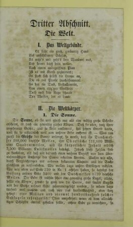 Dritter Abschnitt. Die Welt