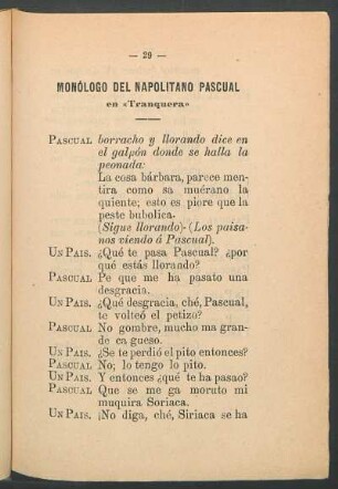 Monólogo del napolitano Pascual en "Tranquera"
