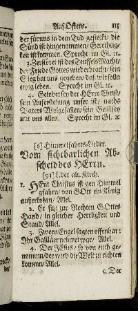 (6) Himmelfahrts-Lieder. Vom sichtbarlichen Abscheid des Herrn.