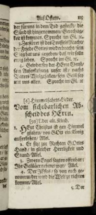 (6) Himmelfahrts-Lieder. Vom sichtbarlichen Abscheid des Herrn.