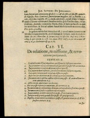 Cap. VI. De relatione, remissione, & revocatione iurisiurandi.