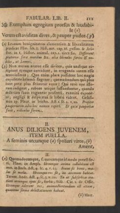 II. Anus Diligens Iuvenum, Item Puella.